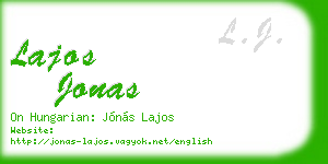 lajos jonas business card